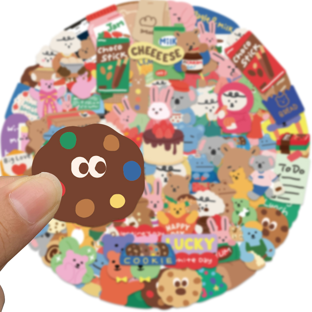 Bear Canister - 100pcs Pack Cartoon Dailylike Bear Sticker