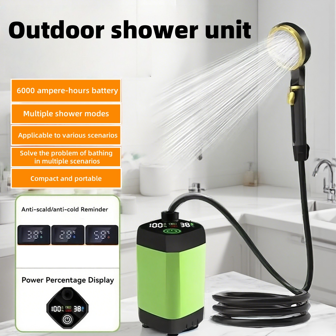 Portable Outdoor Electric Show - đánh giá và giá Outdoor Camping Shower