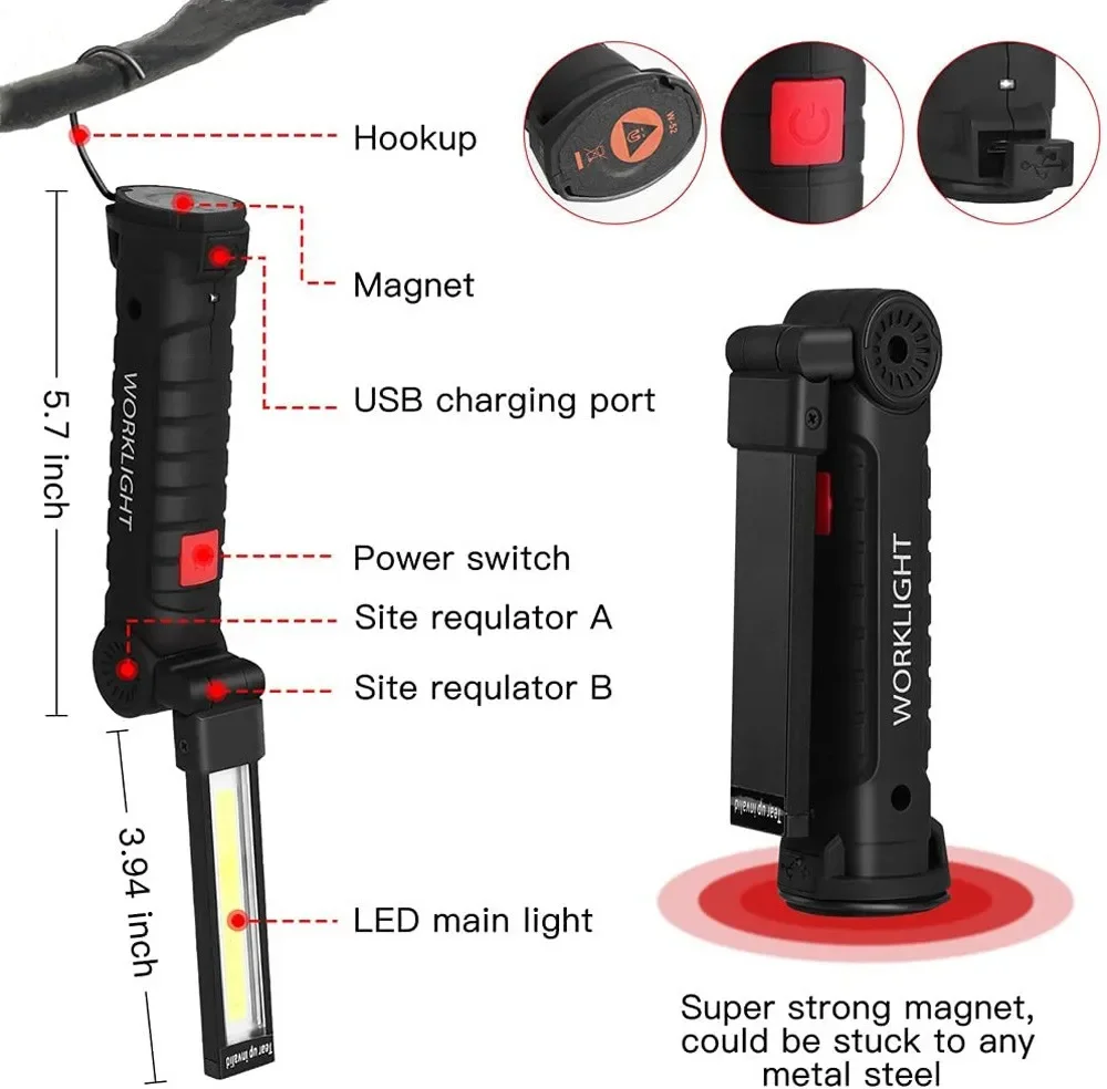 Portable COB LED Flashlight US - đánh giá và giá Outdoor Camping Lights