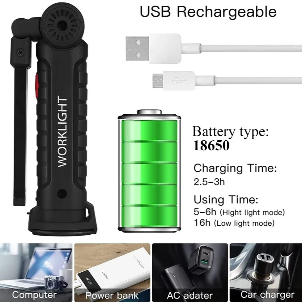 Portable COB LED Flashlight US - đánh giá và giá Outdoor Camping Lights