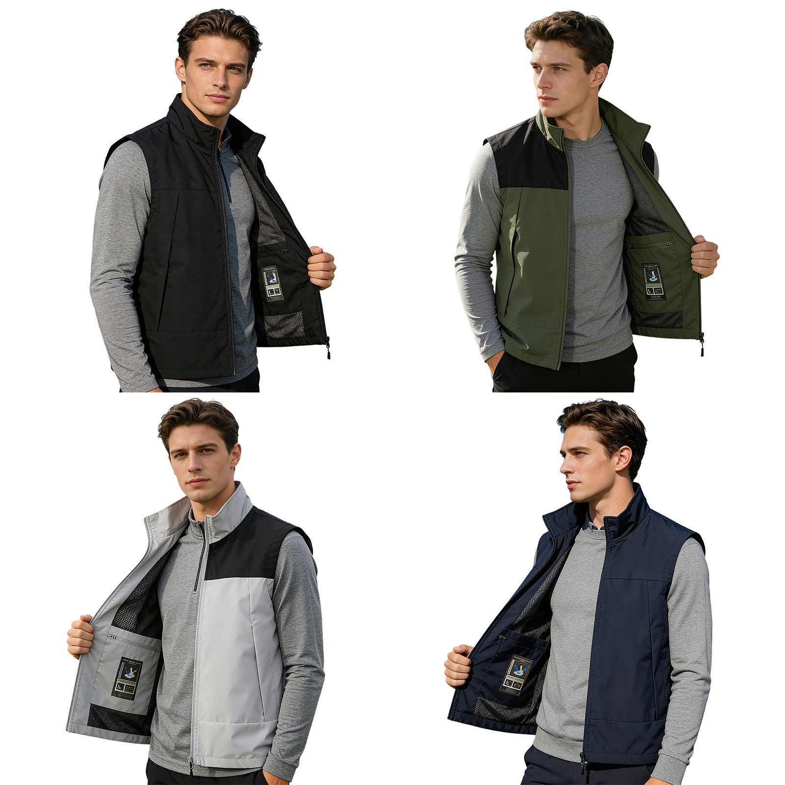 #M-5XL Men Golf Vest Stand Col - đánh giá và giá Outdoor Camping Vest