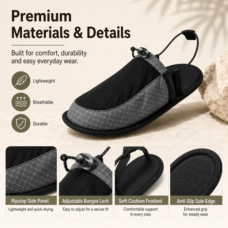 Foldable Quick Dry Water Slipp - đánh giá và giá Outdoor Camping Slippers