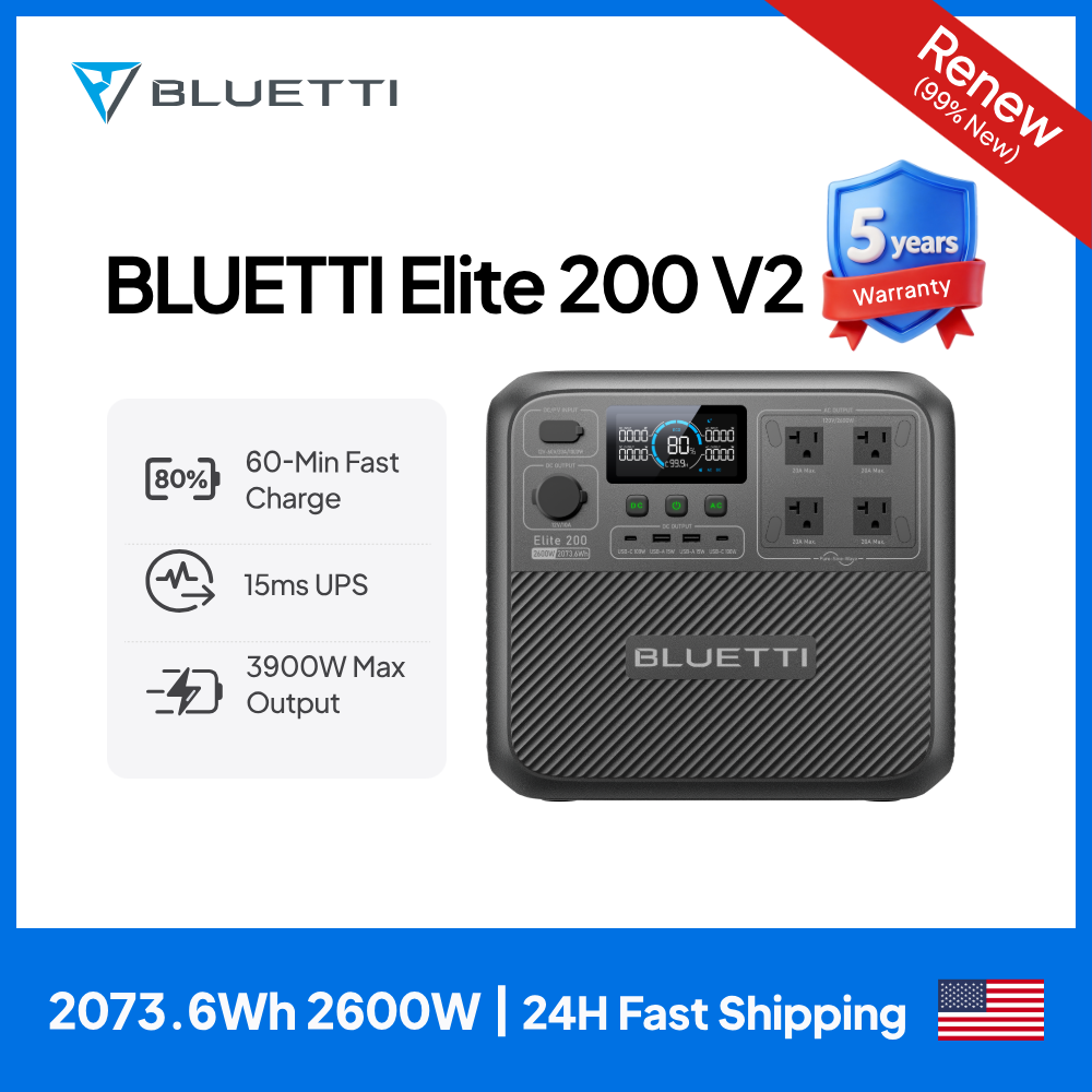 【Renew】BLUETTI Elite 200 V2 Po - đánh giá và giá Outdoor Camping Kit