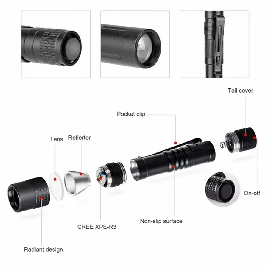 1-4PCS Mini Portable LED Pen L - đánh giá và giá Outdoor Camping Light Portable