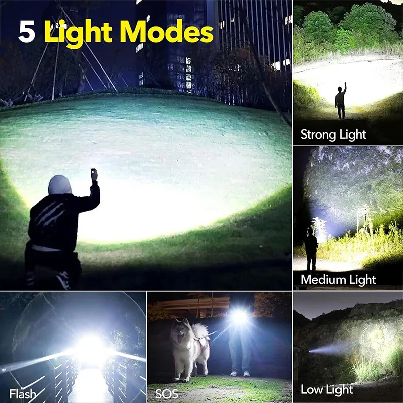 High Power LED Flashlight Rech - đánh giá và giá Outdoor Camping Lampe