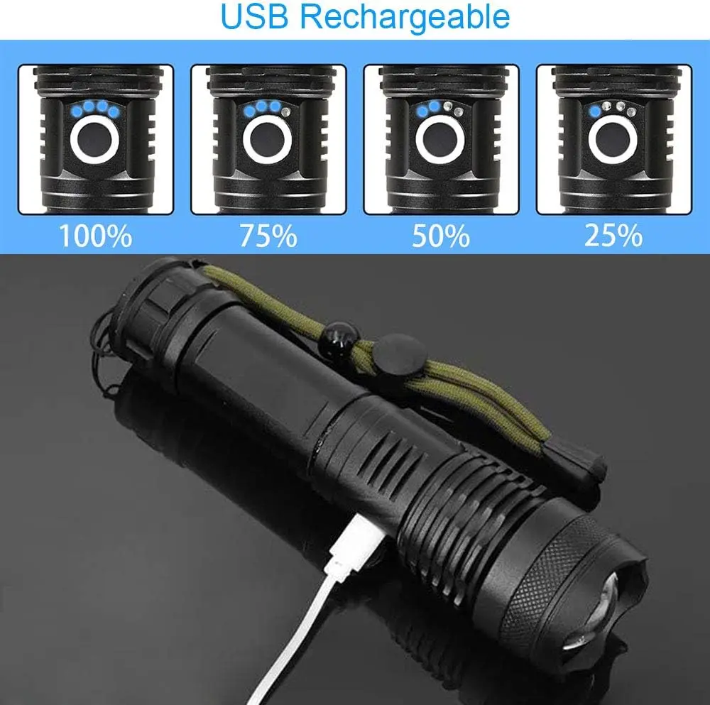 High Power LED Flashlight Rech - đánh giá và giá Outdoor Camping Lampe
